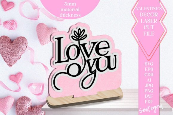 Adorno De San Valentin Con Texto Te Amo Creativo Digital